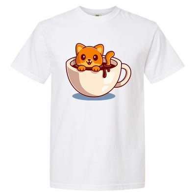 Cute Coffee Kitty Garment-Dyed Heavyweight T-Shirt