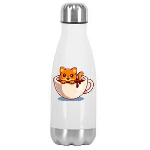 Cute Coffee Kitty Stainless Steel Insulated Water Bottle