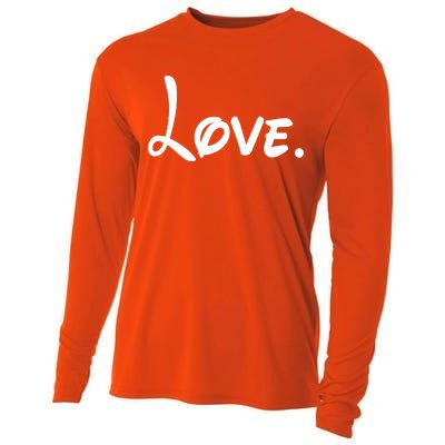 Cute Cursive Love Valentines Day Cooling Performance Long Sleeve Crew