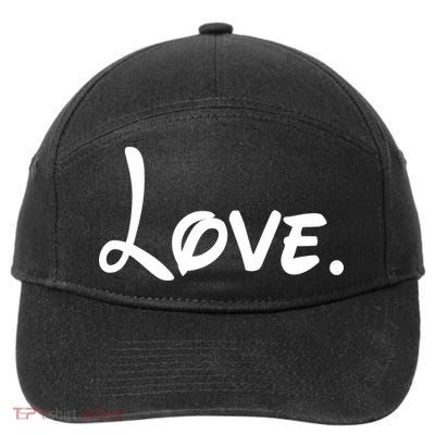 Cute Cursive Love Valentines Day 7-Panel Snapback Hat