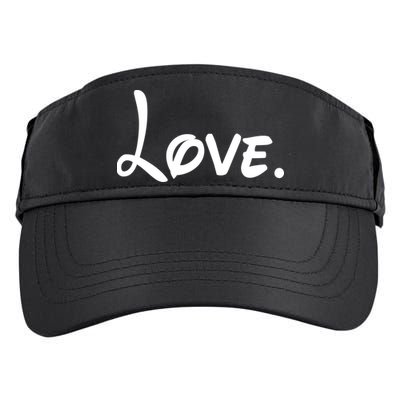 Cute Cursive Love Valentines Day Adult Drive Performance Visor