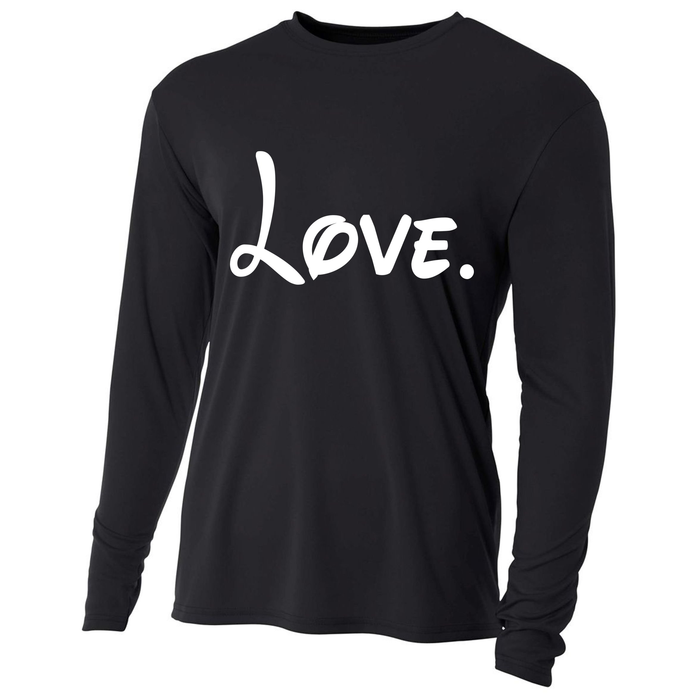 Cute Cursive Love Valentines Day Cooling Performance Long Sleeve Crew