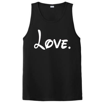 Cute Cursive Love Valentines Day PosiCharge Competitor Tank