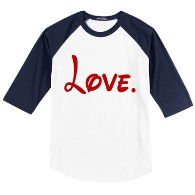 Cute Cursive Love Valentines Day Baseball Sleeve Shirt