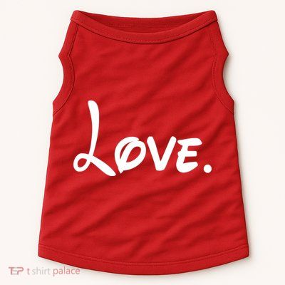 Cute Cursive Love Valentines Day Doggie Tank