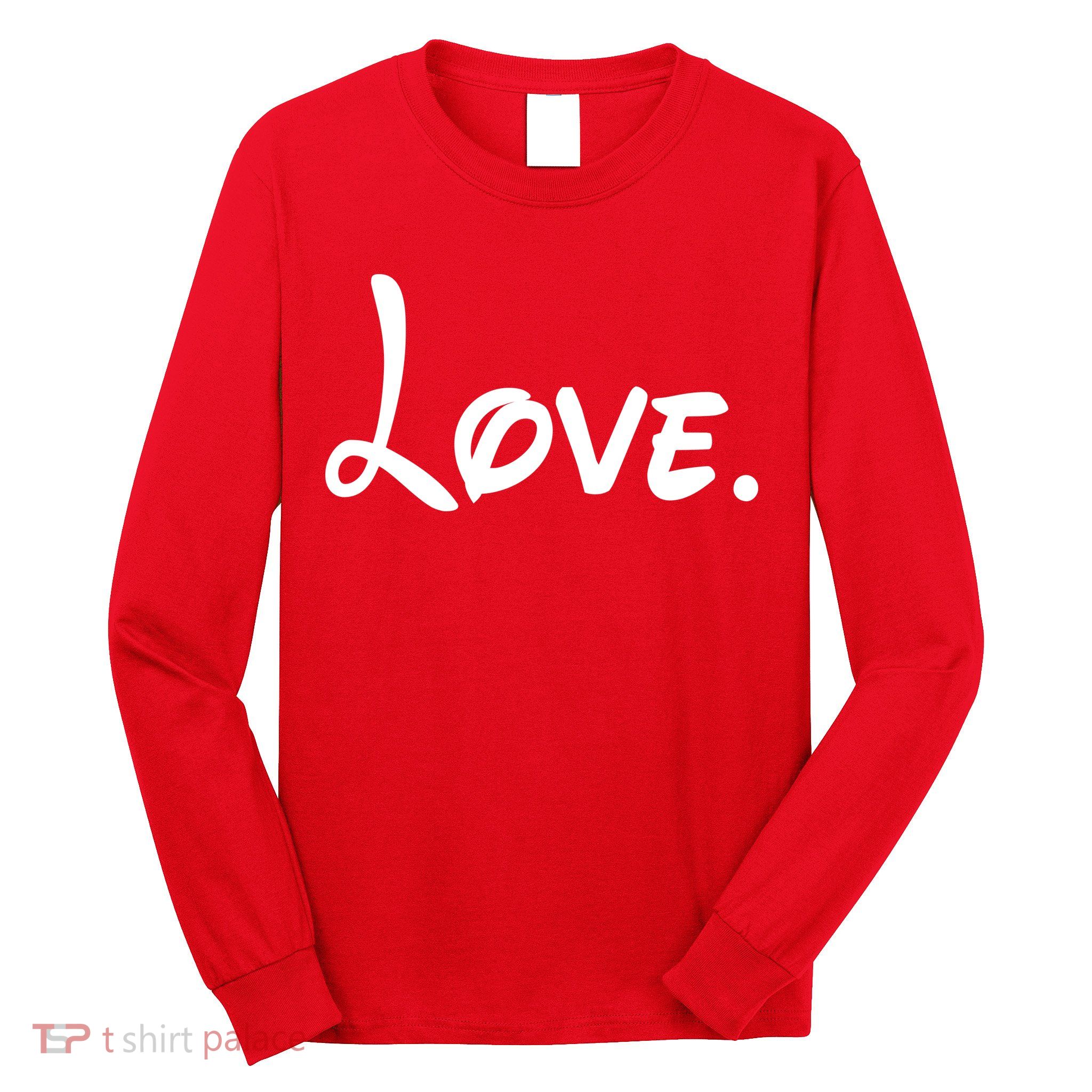 Cute Cursive Love Valentines Day Long Sleeve Shirt