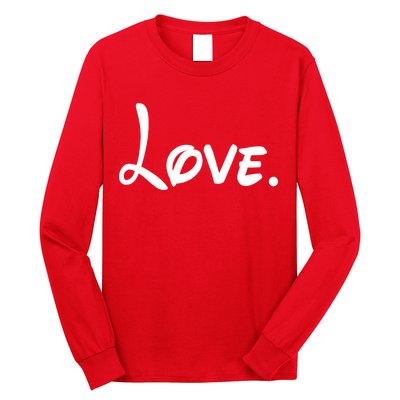 Cute Cursive Love Valentines Day Long Sleeve Shirt