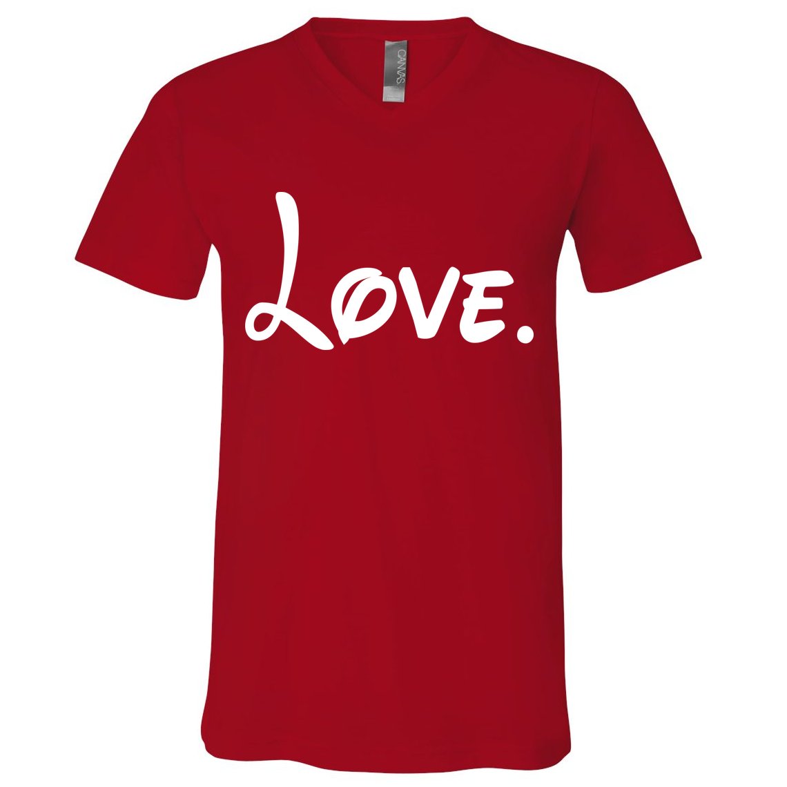 Cute Cursive Love Valentines Day V-Neck T-Shirt