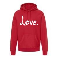 Cute Cursive Love Valentines Day Premium Hoodie