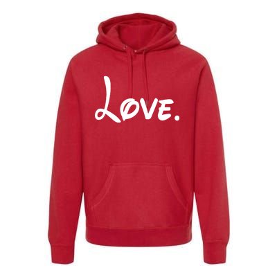 Cute Cursive Love Valentines Day Premium Hoodie