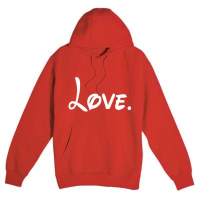 Cute Cursive Love Valentines Day Premium Pullover Hoodie