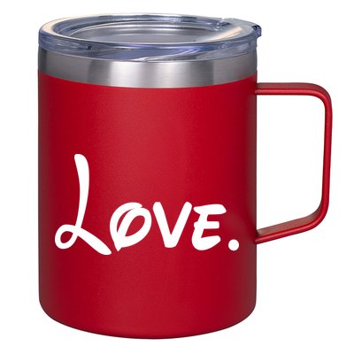 Cute Cursive Love Valentines Day 12oz Stainless Steel Coffee Mug