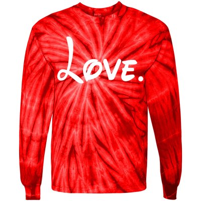 Cute Cursive Love Valentines Day Tie-Dye Long Sleeve Shirt