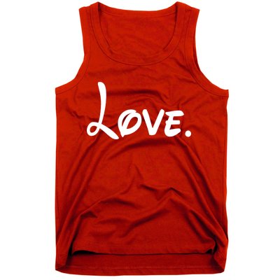 Cute Cursive Love Valentines Day Tank Top