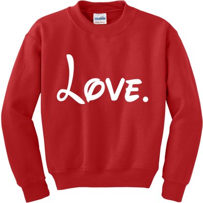 Cute Cursive Love Valentines Day Kids Sweatshirt