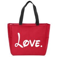 Cute Cursive Love Valentines Day Zip Tote Bag