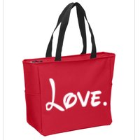 Cute Cursive Love Valentines Day Zip Tote Bag