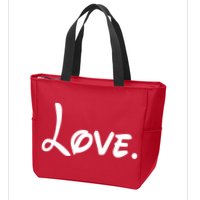 Cute Cursive Love Valentines Day Zip Tote Bag