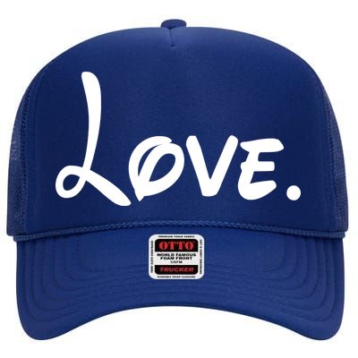 Cute Cursive Love Valentines Day High Crown Mesh Back Trucker Hat