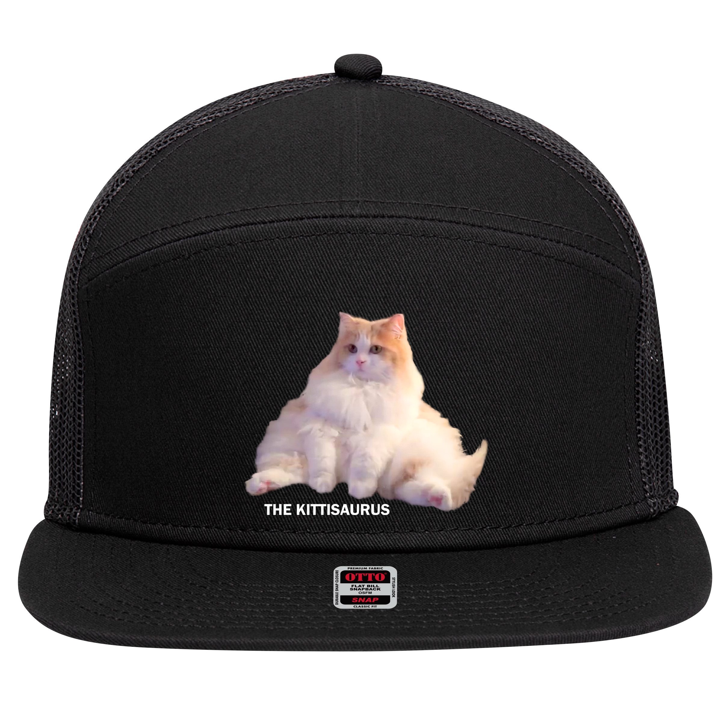 Cute DD The Cat Kittisaurus 7 Panel Mesh Trucker Snapback Hat