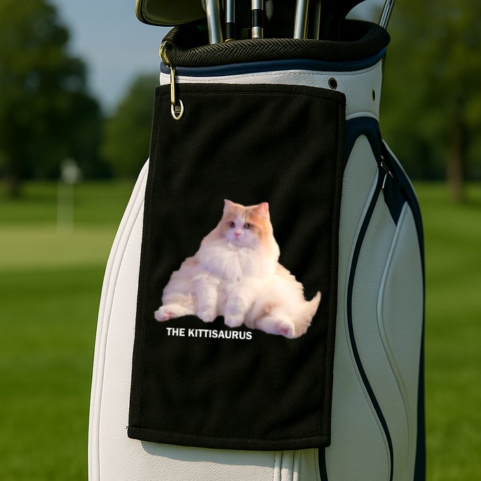 Cute DD The Cat Kittisaurus Golf Towel