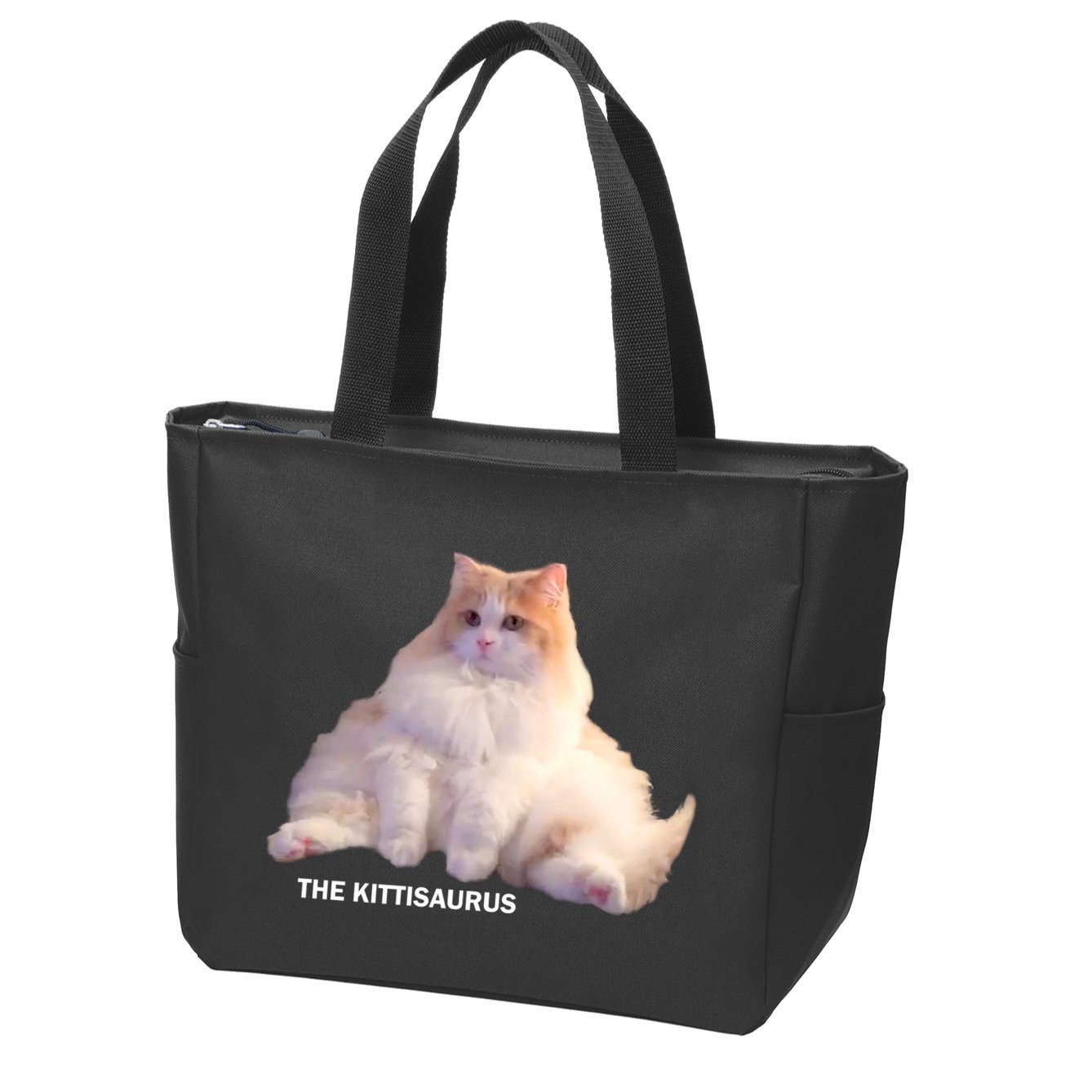 Cute DD The Cat Kittisaurus Zip Tote Bag