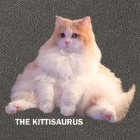Cute DD The Cat Kittisaurus Cotton Canvas Backpack