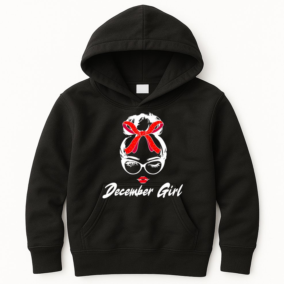 Cute December Girl Birthday Kids Hoodie