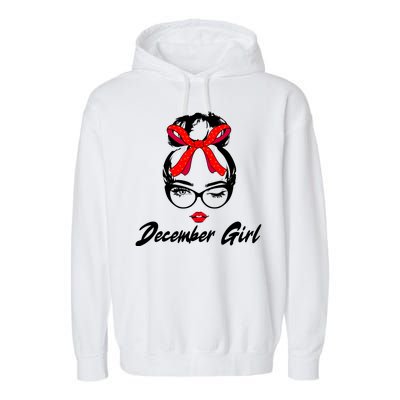 Cute December Girl Birthday Garment-Dyed Fleece Hoodie