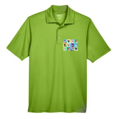 Cute Dogs Portrait Men's Origin Performance Piqué Polo