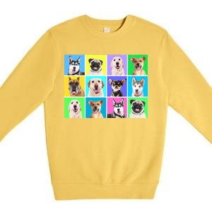 Cute Dogs Portrait Premium Crewneck Sweatshirt