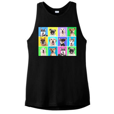 Cute Dogs Portrait Ladies PosiCharge Tri-Blend Wicking Tank