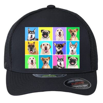 Cute Dogs Portrait Flexfit Unipanel Trucker Cap