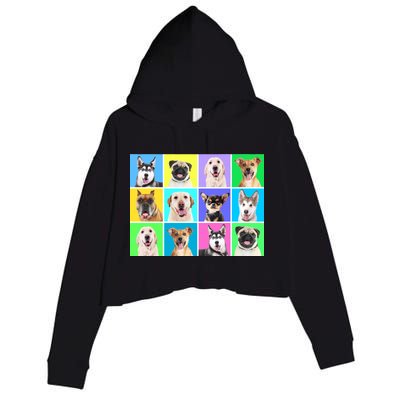 Cute Dogs Portrait Crop Fleece Hoodie