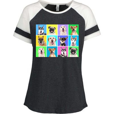 Cute Dogs Portrait Enza Ladies Jersey Colorblock Tee