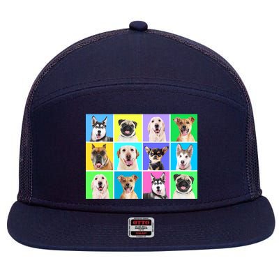 Cute Dogs Portrait 7 Panel Mesh Trucker Snapback Hat