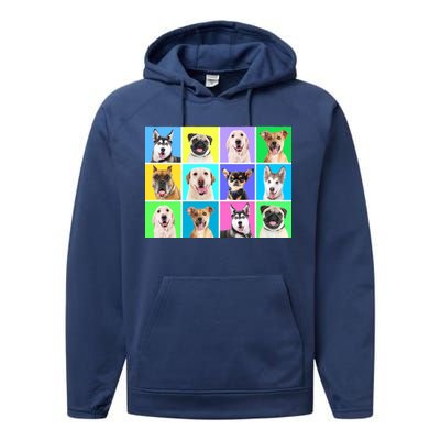 Cute Dogs Portrait Performance Fleece Hoodie