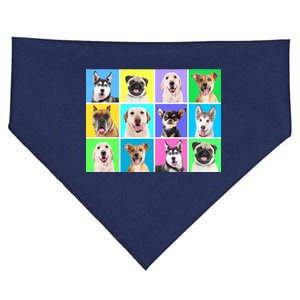 Cute Dogs Portrait USA-Made Doggie Bandana