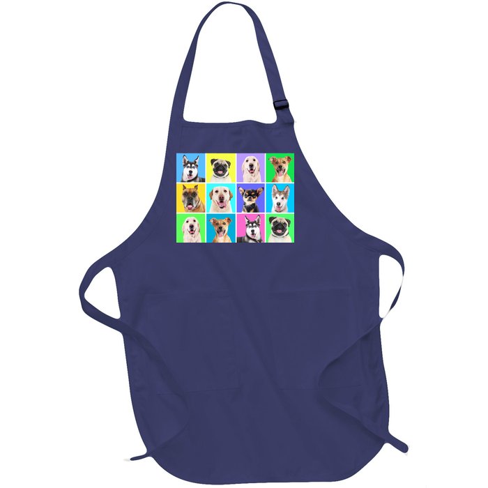 Cute Dogs Portrait Full-Length Apron With Pockets