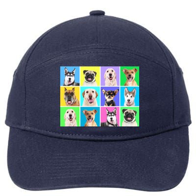 Cute Dogs Portrait 7-Panel Snapback Hat