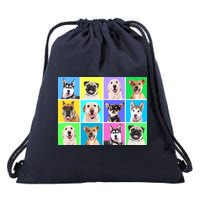 Cute Dogs Portrait Drawstring Bag