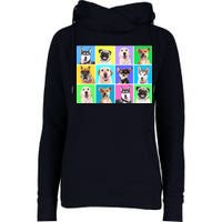 Cute Dogs Portrait Womens Funnel Neck Pullover Hood