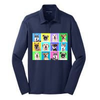 Cute Dogs Portrait Silk Touch Performance Long Sleeve Polo