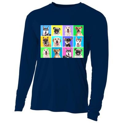 Cute Dogs Portrait Cooling Performance Long Sleeve Crew
