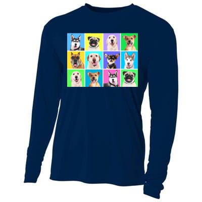 Cute Dogs Portrait Cooling Performance Long Sleeve Crew