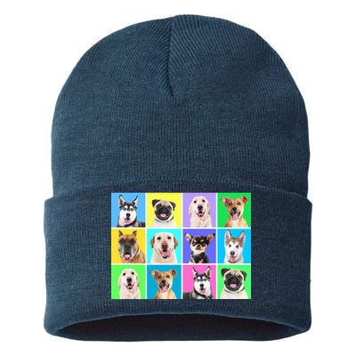 Cute Dogs Portrait Sustainable Knit Beanie