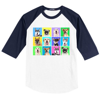 Cute Dogs Portrait Baseball Sleeve Shirt