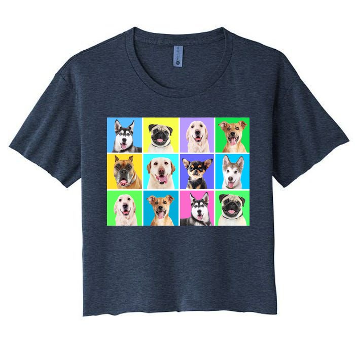 Cute Dogs Portrait Women's Crop Top Tee