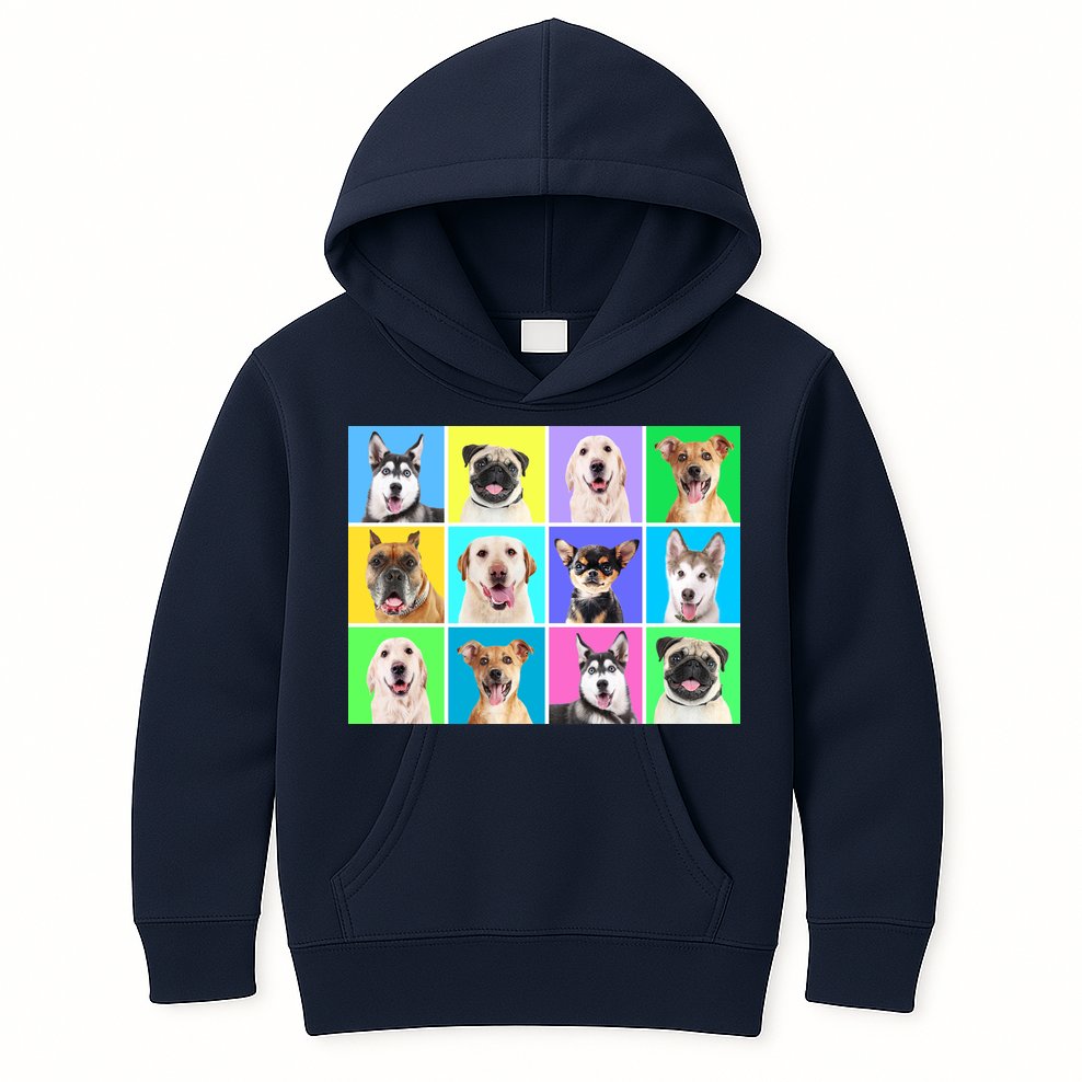 Cute Dogs Portrait Kids Hoodie