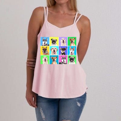 Cute Dogs Portrait Women's Strappy Tank